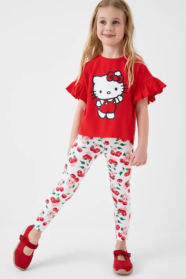 Комплект трикотажный для девочек: туника, брюки (легинсы) PLAYTODAY, разноцветный - фото 2