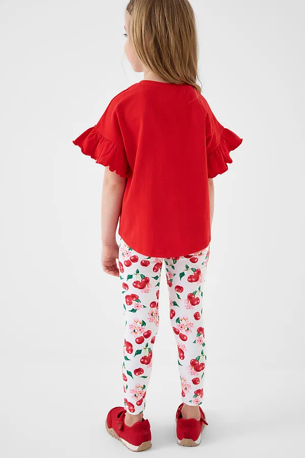 Комплект трикотажный для девочек: туника, брюки (легинсы) PLAYTODAY, разноцветный - фото 2