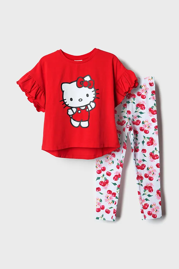 Комплект трикотажный для девочек: туника, брюки (легинсы) PLAYTODAY, разноцветный - фото 2