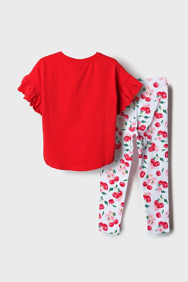 Комплект трикотажный для девочек: туника, брюки (легинсы) PLAYTODAY, разноцветный - фото 2