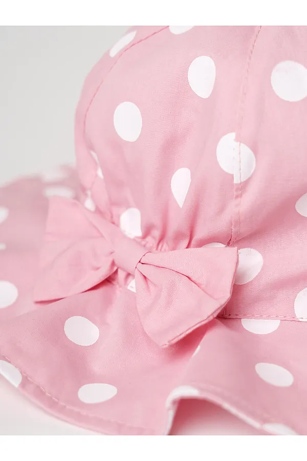 Панама текстильная для девочек PLAYTODAY, светло-розовый,белый - фото 2