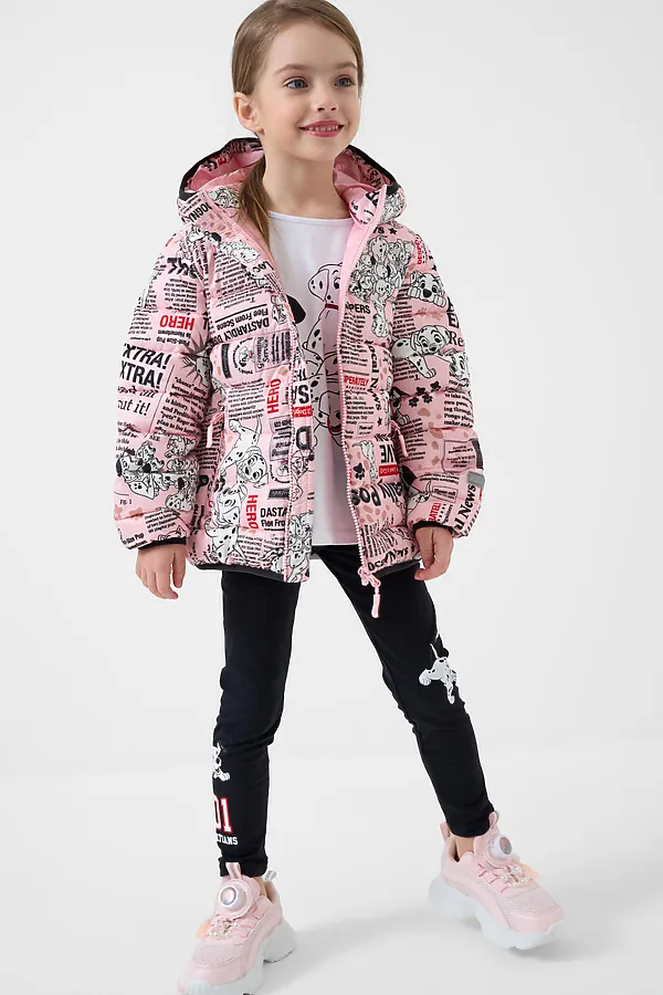 Куртка текстильная с полиуретановым покрытием для девочек PLAYTODAY, разноцветный - фото 2