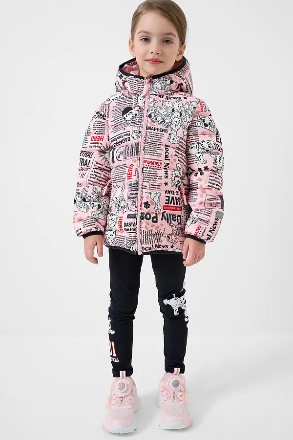 Куртка текстильная с полиуретановым покрытием для девочек PLAYTODAY, разноцветный - фото 2