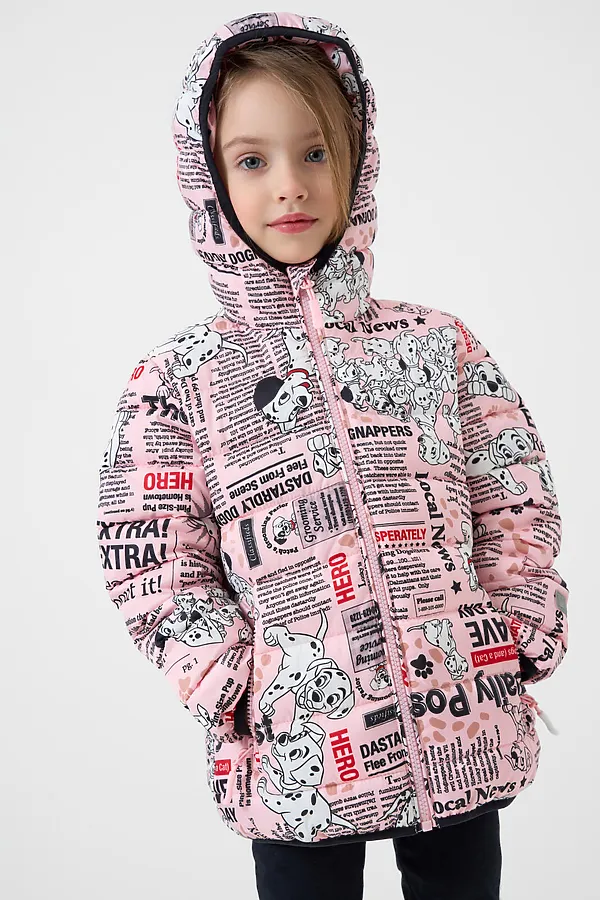 Куртка текстильная с полиуретановым покрытием для девочек PLAYTODAY, разноцветный - фото 2