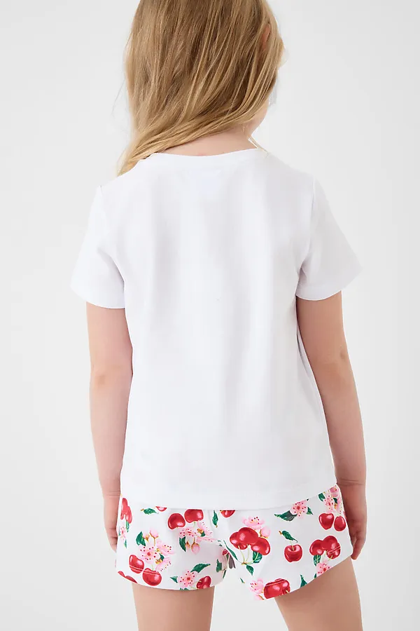 Комплект трикотажный для девочек: фуфайка (футболка), шорты PLAYTODAY, разноцветный - фото 2