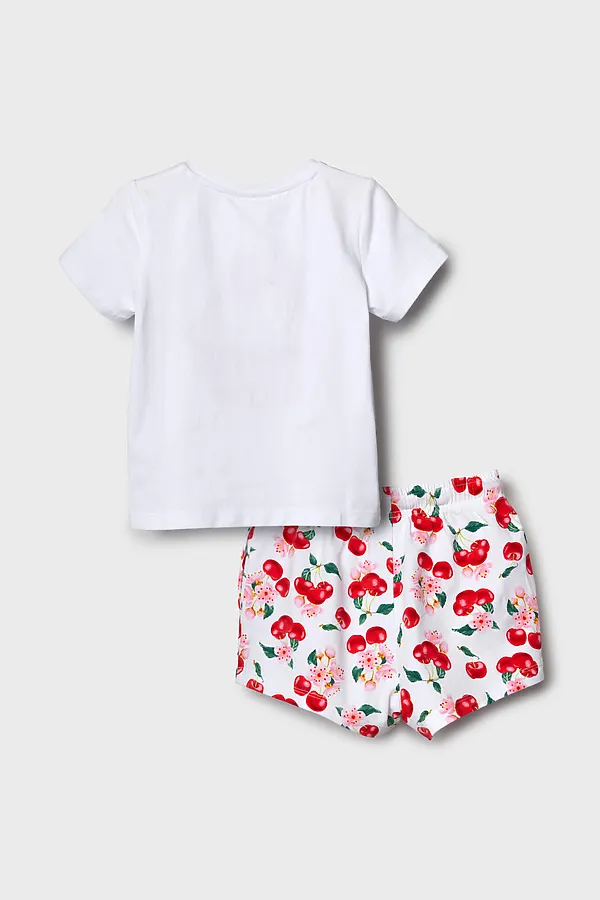 Комплект трикотажный для девочек: фуфайка (футболка), шорты PLAYTODAY, разноцветный - фото 2