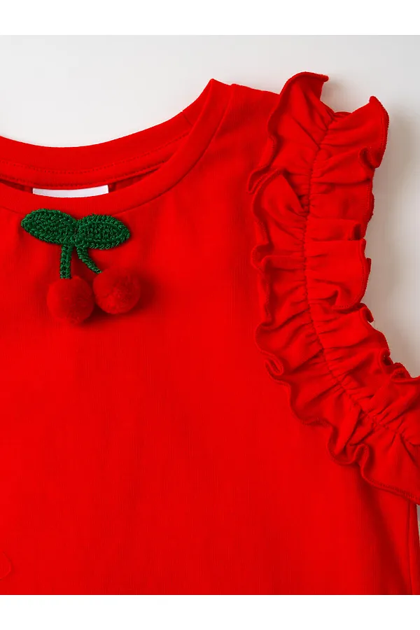 Комплект трикотажный для девочек: джемпер (футболка без рукавов), юбка-шорты PLAYTODAY, разноцветный - фото 2