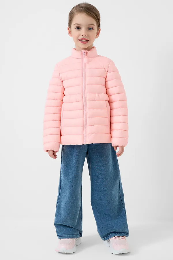 Куртка текстильная с полиуретановым покрытием для девочек PLAYTODAY, светло-розовый - фото 2