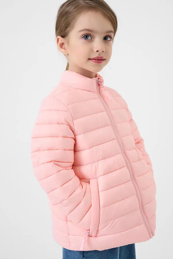 Куртка текстильная с полиуретановым покрытием для девочек PLAYTODAY, светло-розовый - фото 2