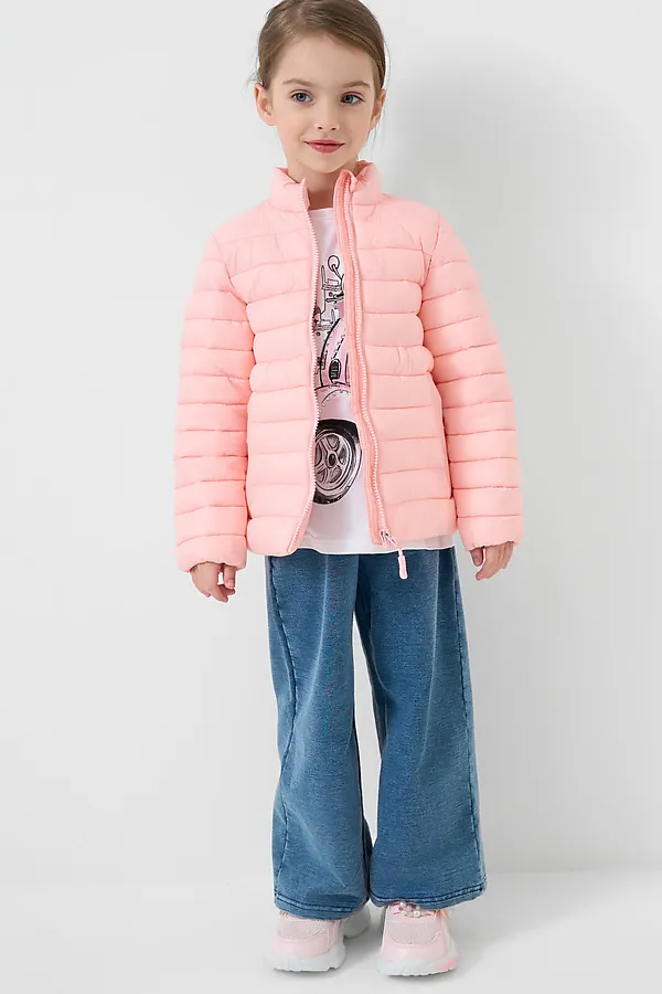 Куртка текстильная с полиуретановым покрытием для девочек PLAYTODAY, светло-розовый - фото 2