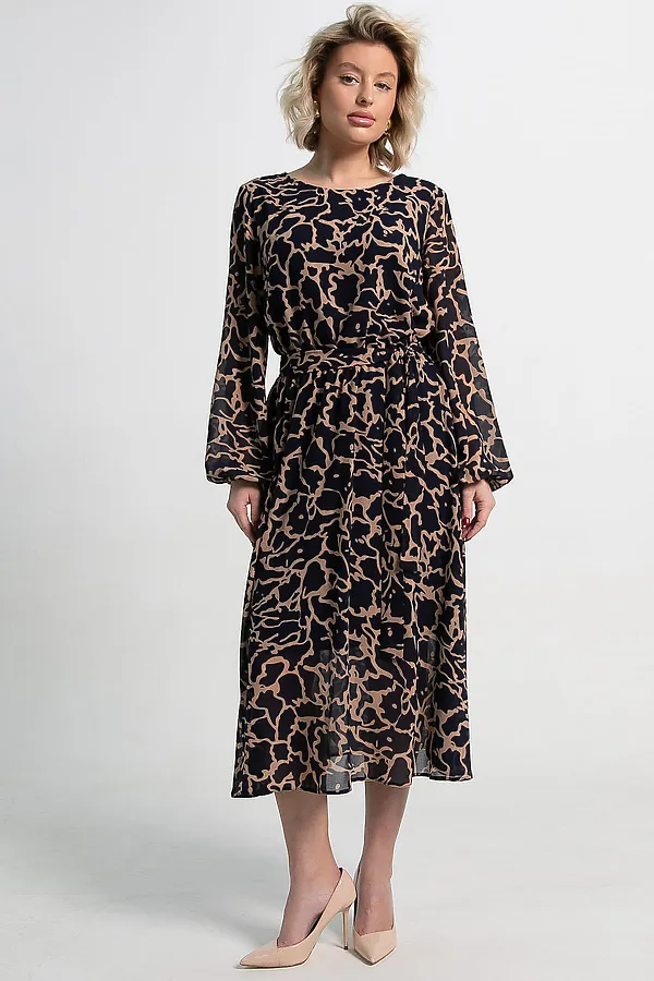 Платье LADY TAIGA, сине-бежевое - фото 2