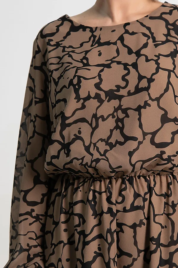 Платье Идиллия LADY TAIGA, бежево-черное - фото 2