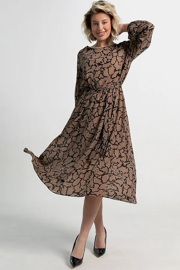 Платье Идиллия LADY TAIGA, бежево-черное - фото 2