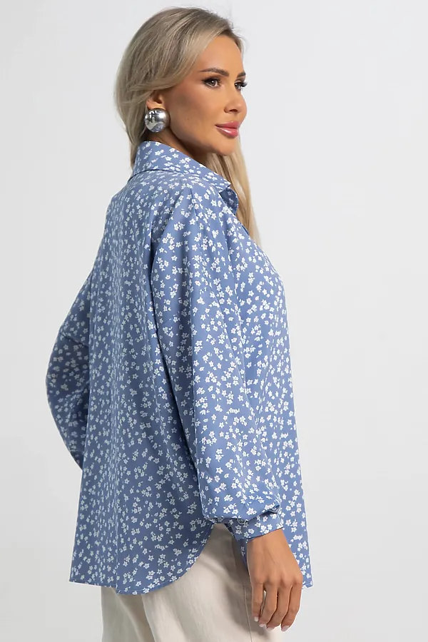 Блуза На пульсе моды LADY TAIGA, голубая - фото 2