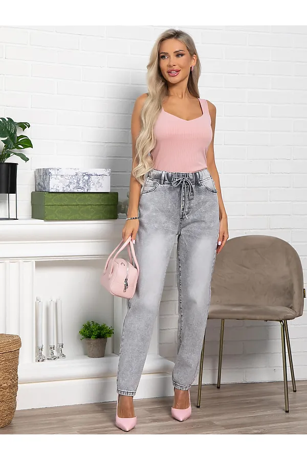 Джинсы Эльза LADY TAIGA, светло-серые - фото 2