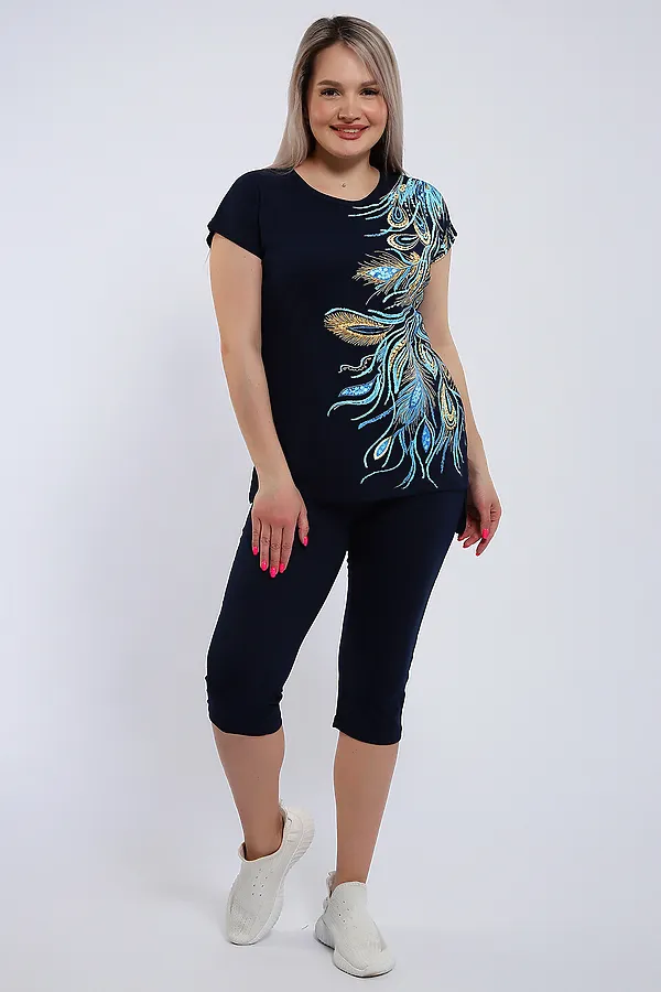 Костюм с бриджами 499 Феникс НАТАЛИ, темно-синий - фото 2