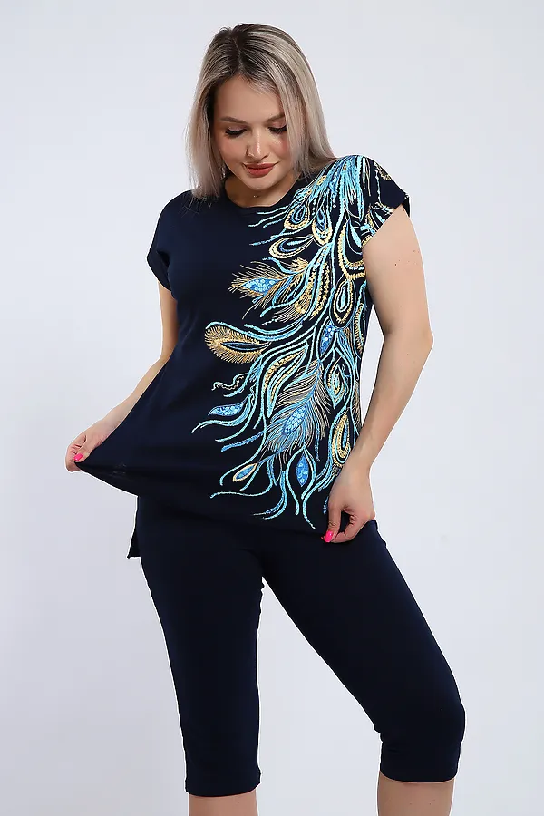 Костюм с бриджами 499 Феникс НАТАЛИ, темно-синий - фото 2