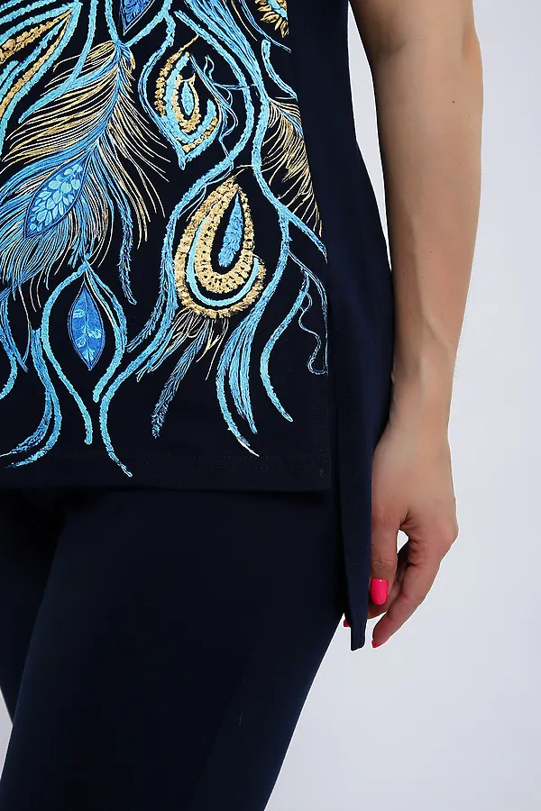 Костюм с бриджами 499 Феникс НАТАЛИ, темно-синий - фото 2