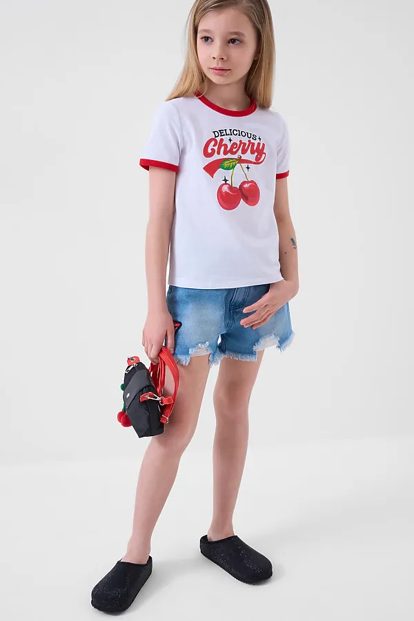 Фуфайка трикотажная для девочек (футболка) PLAYTODAY, белый - фото 2