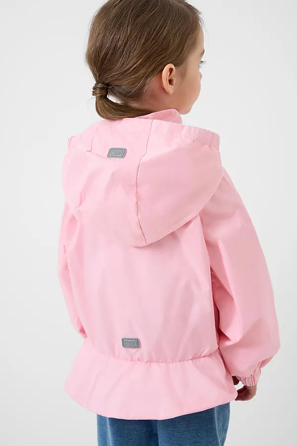 Куртка текстильная с полиуретановым покрытием для девочек (ветровка) PLAYTODAY, светло-розовый - фото 2