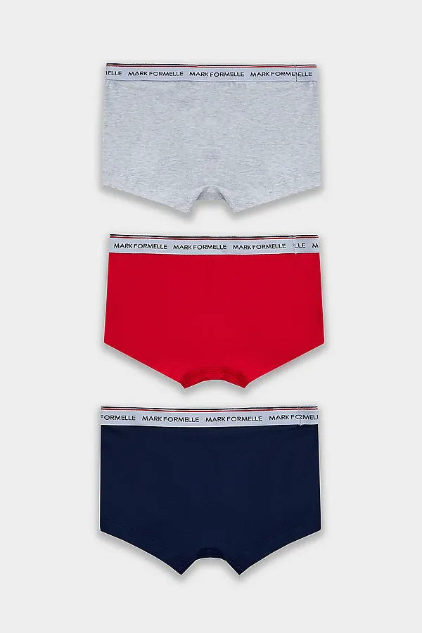 Трусы для мальчиков (3шт.) MARK FORMELLE, море +серый меланж 4306-а +огненный красный - фото 2