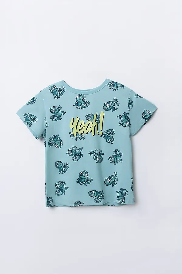 Комплект для мальчиков (футболка, шорты) MARK FORMELLE, хамелеоны на морских бликах - фото 2