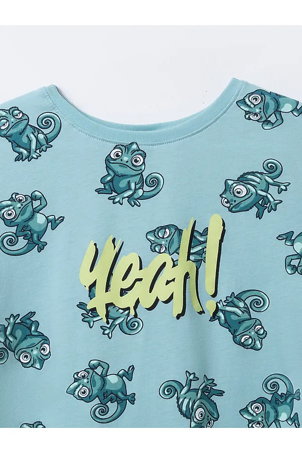 Комплект для мальчиков (футболка, шорты) MARK FORMELLE, хамелеоны на морских бликах - фото 2