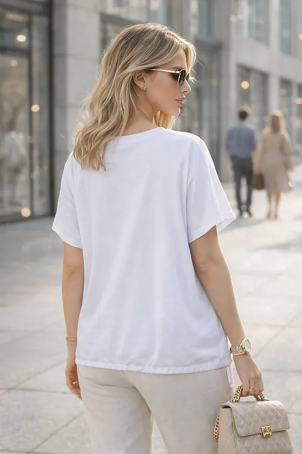 Футболка со стразами Graphic Bloom арт. А1025 НАТАЛИ, белый - фото 2