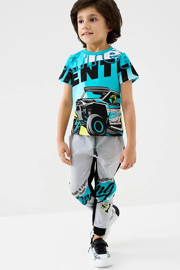 Фуфайка трикотажная для мальчиков (футболка) PLAYTODAY, белый - фото 2