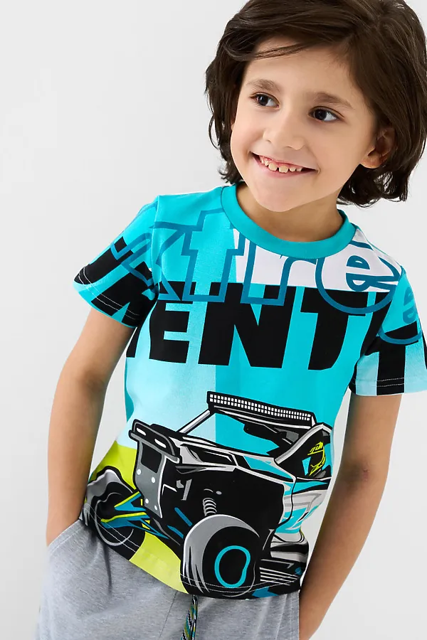 Фуфайка трикотажная для мальчиков (футболка) PLAYTODAY, белый - фото 2