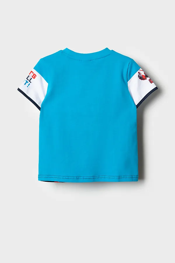 Фуфайка трикотажная для мальчиков (футболка) PLAYTODAY, тёмно-синий,ярко-синий - фото 2