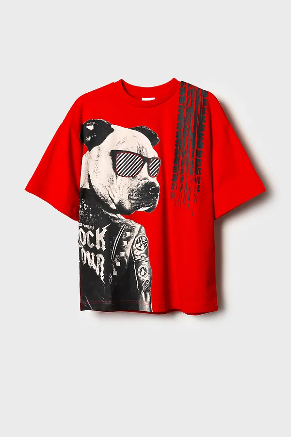 Фуфайка трикотажная для мальчиков (футболка) PLAYTODAY, красный - фото 2