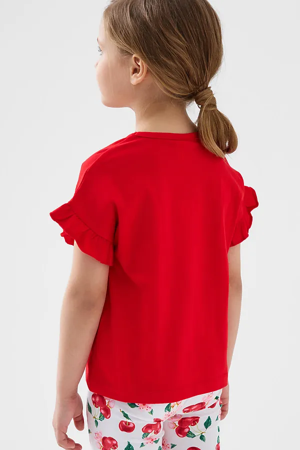 Джемпер трикотажный для девочек (футболка) PLAYTODAY, красный - фото 2