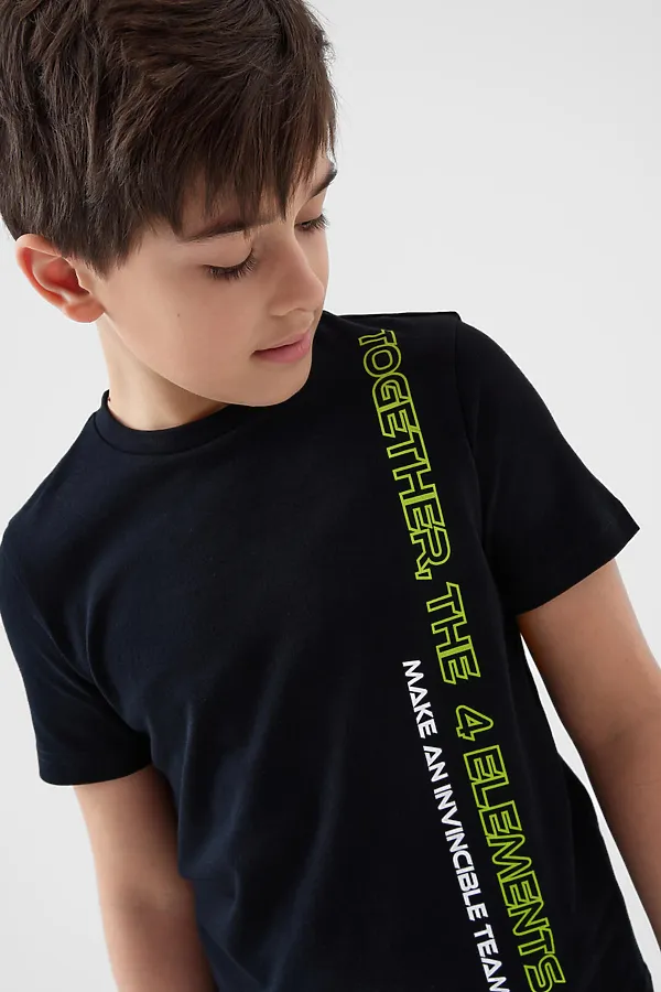 Комплект трикотажный для мальчиков: фуфайка (футболка), брюки PLAYTODAY, черный - фото 2