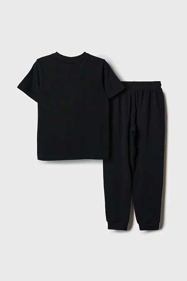Комплект трикотажный для мальчиков: фуфайка (футболка), брюки PLAYTODAY, черный - фото 2