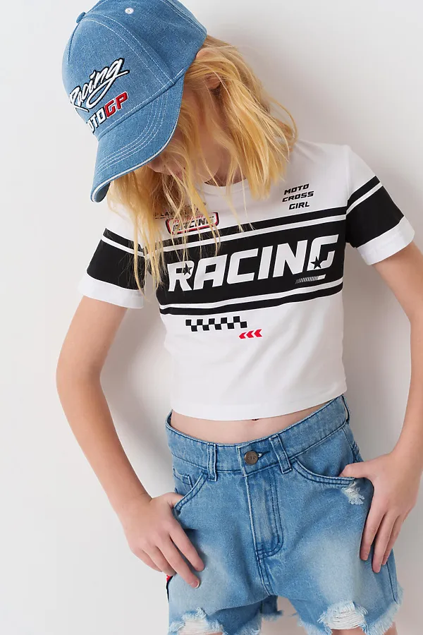 Фуфайка трикотажная для девочек (футболка) PLAYTODAY, белый - фото 2