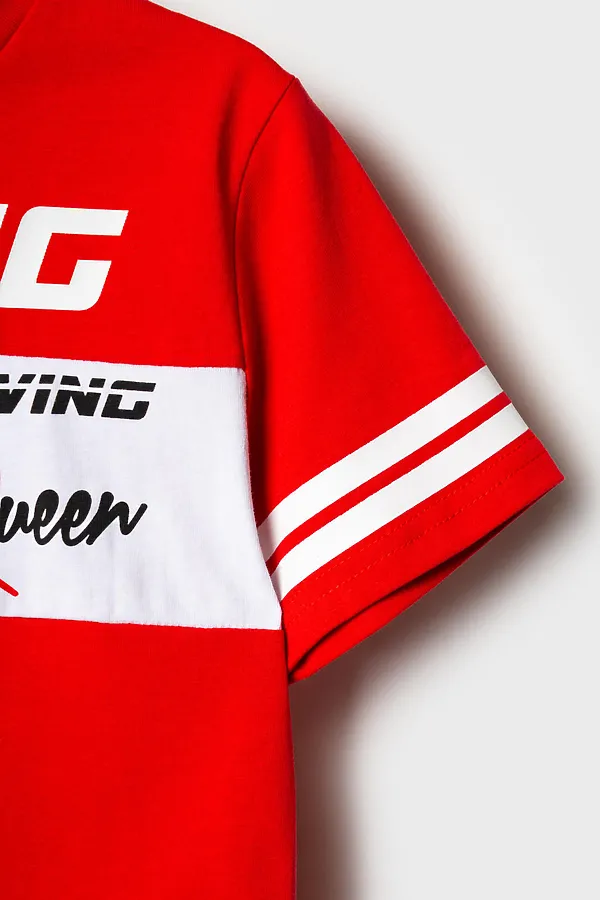 Фуфайка трикотажная для девочек (футболка) PLAYTODAY, белый,красный - фото 2