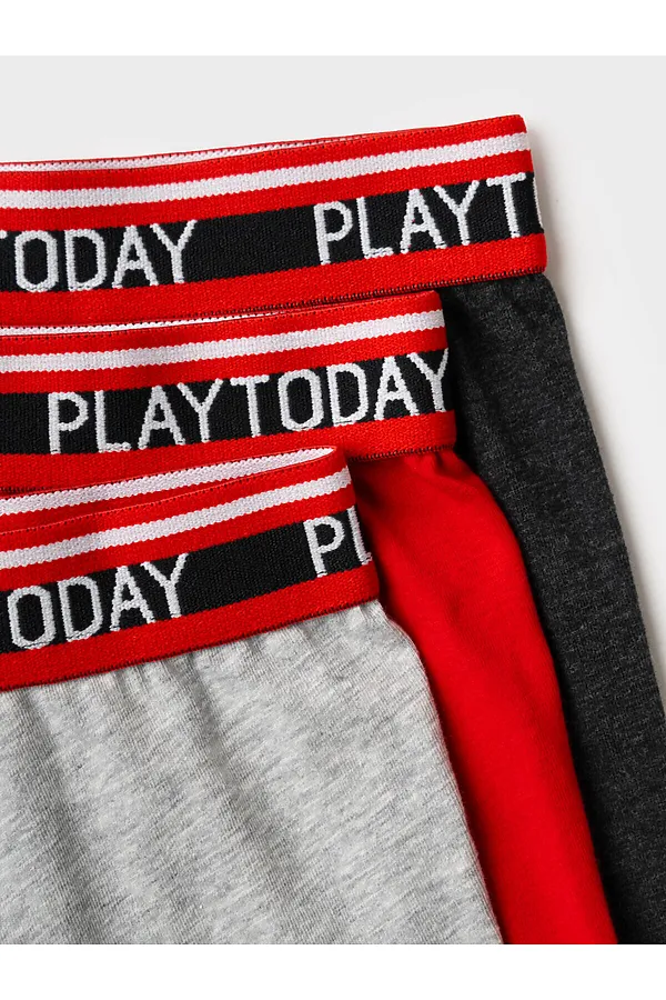 Трусы трикотажные для мальчиков - боксеры, 3 шт в комплекте PLAYTODAY, красный,черный,серый меланж - фото 2