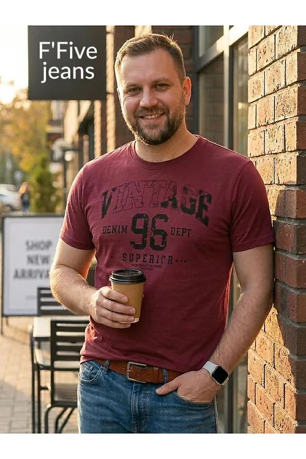 Футболка F5, темно-бордовый - фото 2