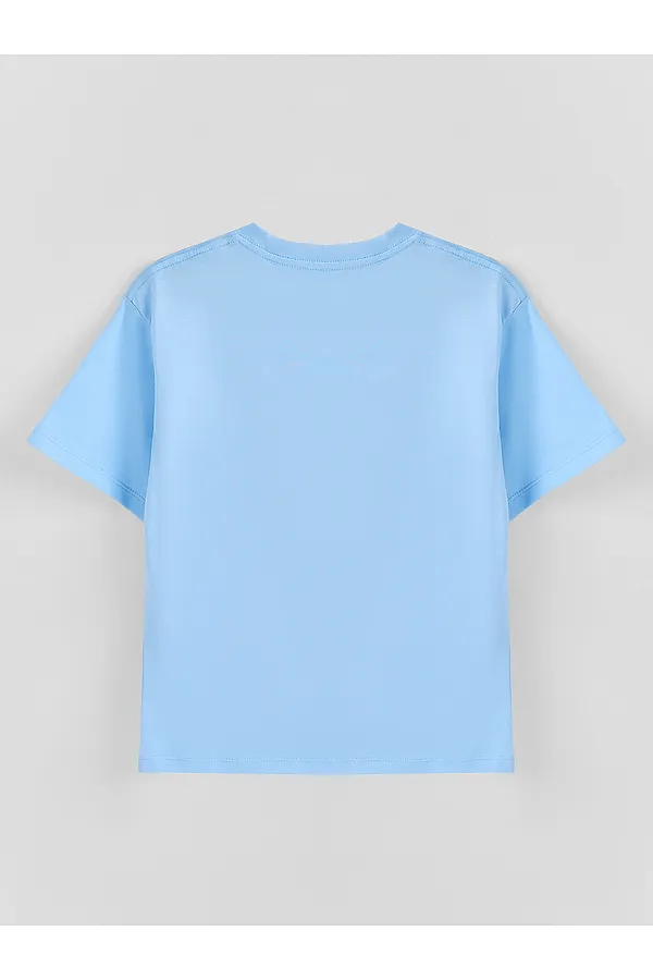 Футболка для девочек MARK FORMELLE, небо +печать - фото 2