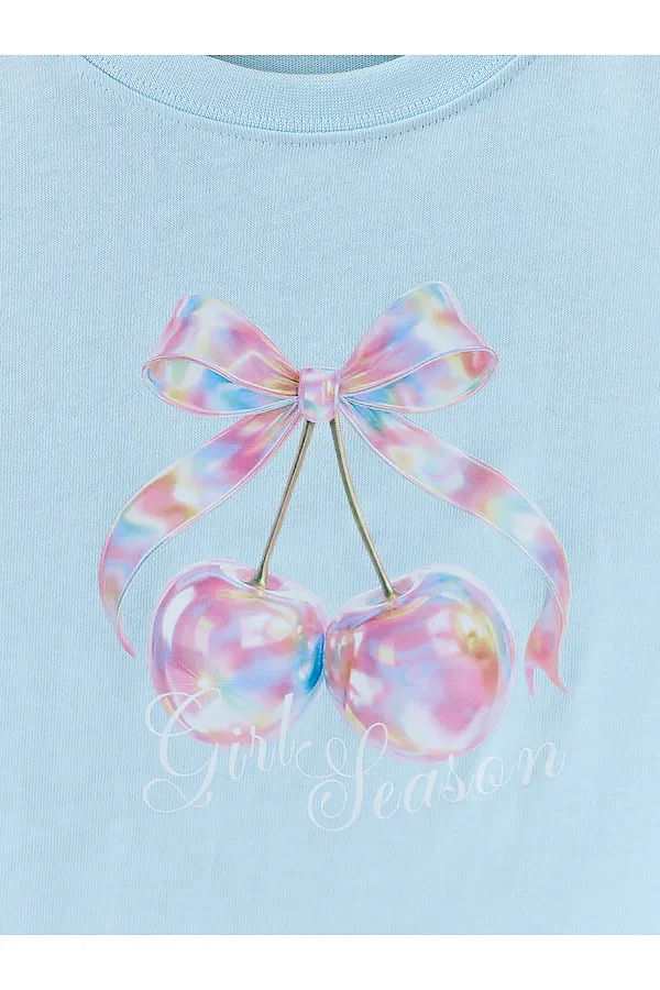 Футболка для девочек MARK FORMELLE, кристалл +печать - фото 2