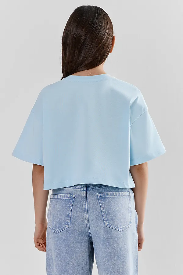 Футболка для девочек MARK FORMELLE, кристалл +печать - фото 2