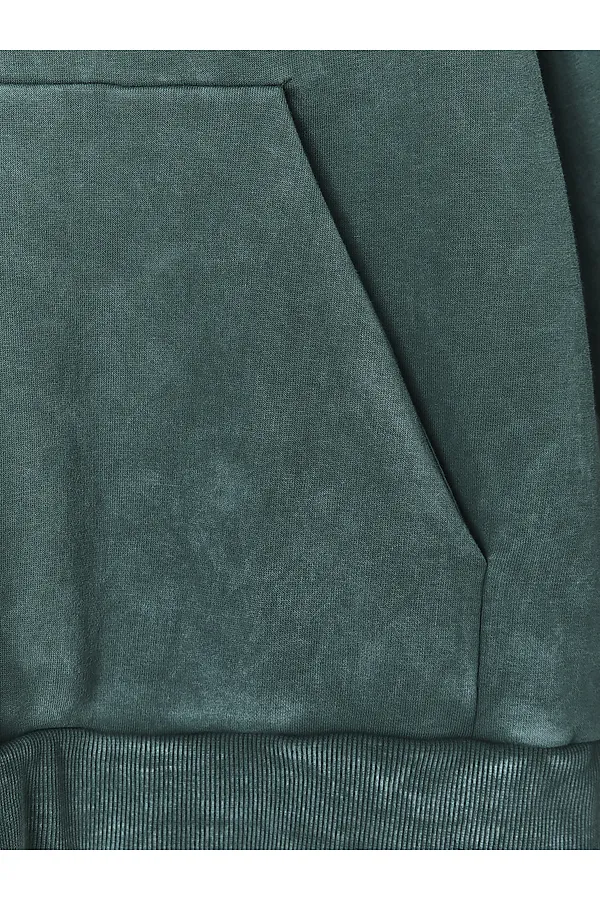 Худи мужское MARK FORMELLE, acid wash травяной1 +печать - фото 2