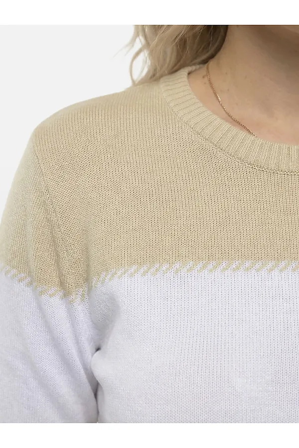 Джемпер VAY, бежевый/топленое молоко/белый/натюрель - фото 2