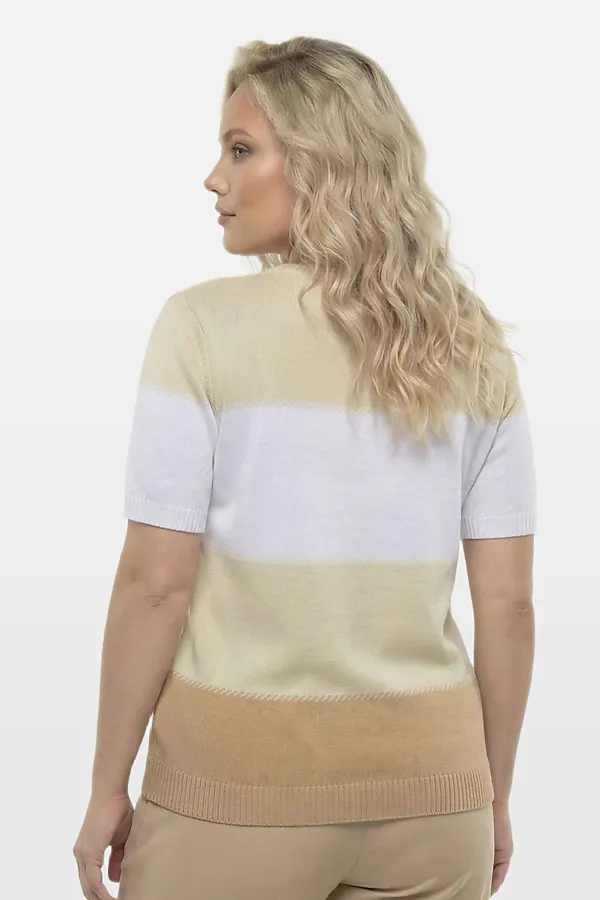 Джемпер VAY, бежевый/топленое молоко/белый/натюрель - фото 2