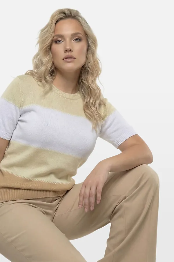 Джемпер VAY, бежевый/топленое молоко/белый/натюрель - фото 2