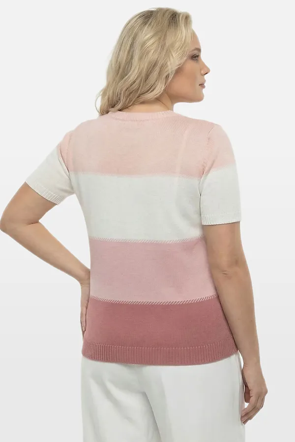 Джемпер VAY, т.пудра/орхидея/белый/бледно-розовый - фото 2