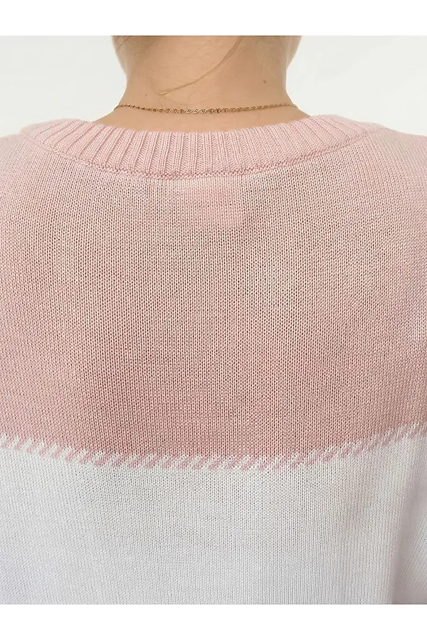 Джемпер VAY, т.пудра/орхидея/белый/бледно-розовый - фото 2