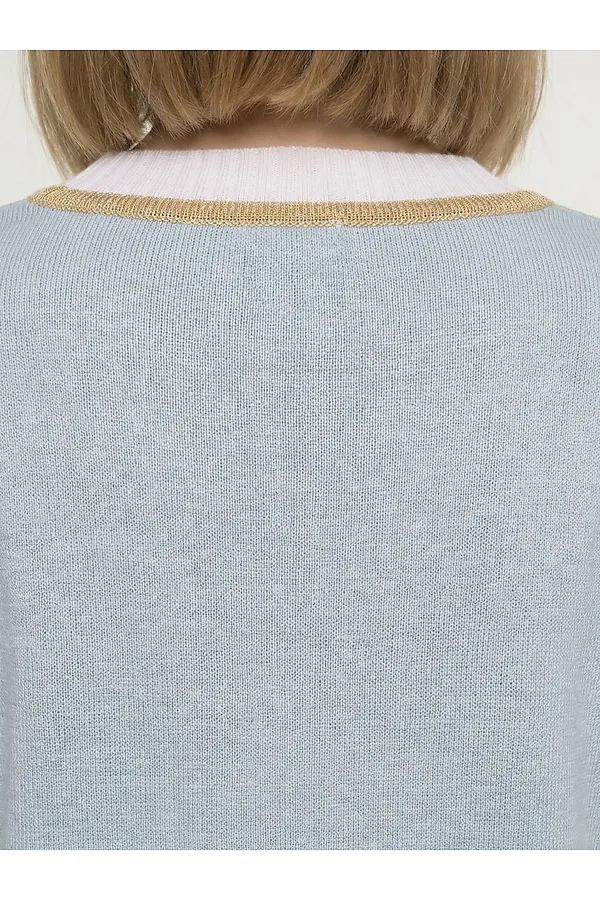 Джемпер VAY, хрустально-голубой/белый/бежевый - фото 2