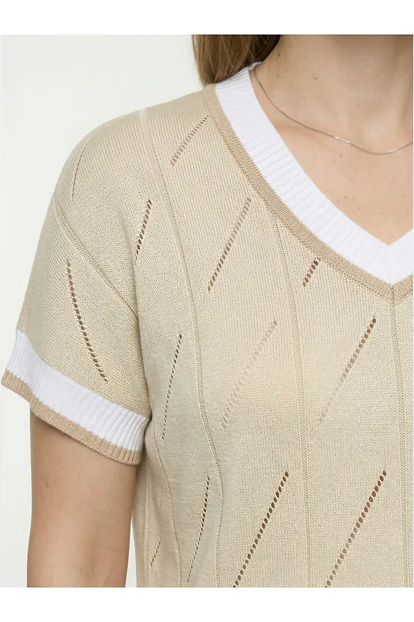 Джемпер VAY, натюрель/белый/бежевый - фото 2